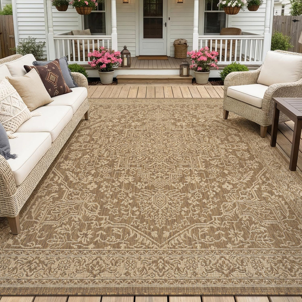 MontVoo-Outdoor Rug-Patio Rug 8x10 Polypropylene Indoor Outdoor Rugs Carpet f...