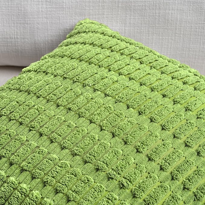 Fancy Homi 4 Packs Boho Lime Green Decorative Throw Pillow Covers 20x20 Inch - Image 4