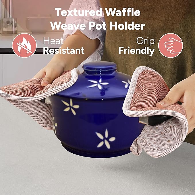 Casa Platino Cute Oven Mitts & Pot Holders, 4-Piece – Oven Mitts Heat Resistant - Image 5