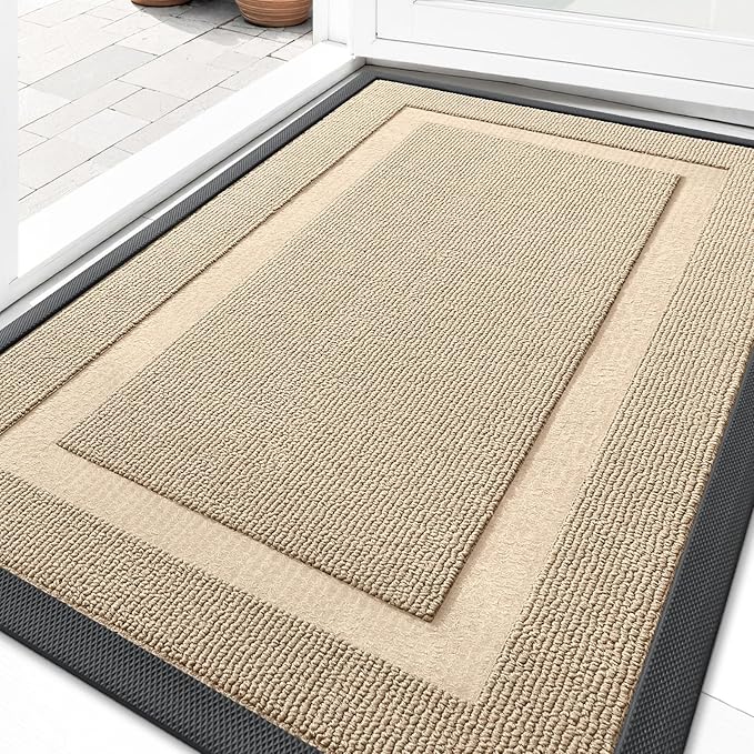 OLANLY Front Door Mat Indoor Outdoor Entrance, Waterproof All-Season, by OLANLY