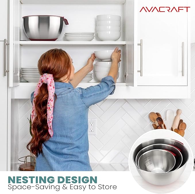 AVACRAFT 18/10 Stainless Steel Mixing Bowls - Image 3