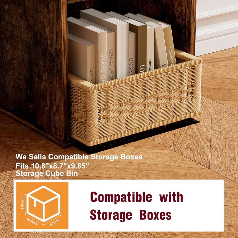 Book Shelf, Wooden Cube Storage Organizer with 11" Open Cubes, Stackable...