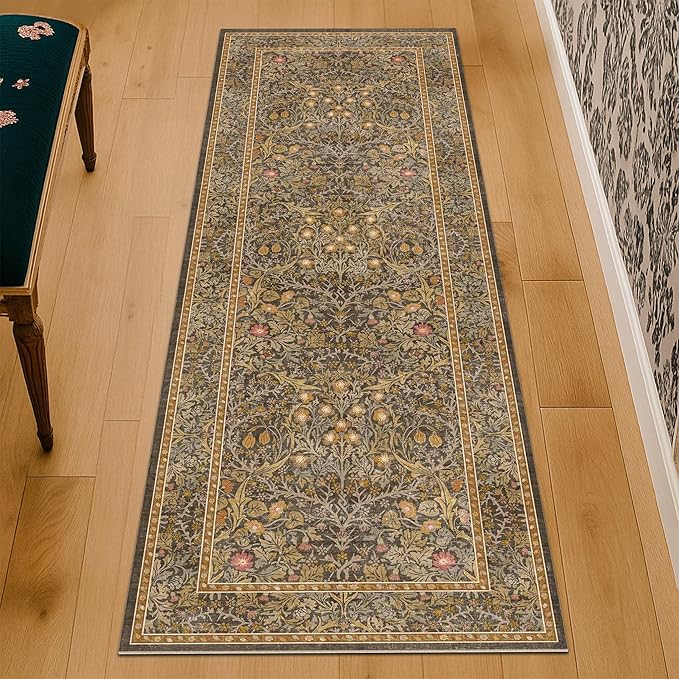 Hazo Haus Non Slip 2x5 Gold Brown Bathroom Runner Rug - Image 3