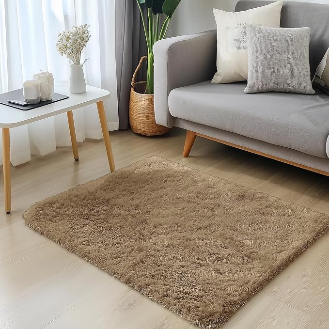 OLANLY 3x5 Machine Washable Small Bedside Rug, Soft Fluffy Shaggy Rugs - Image 3