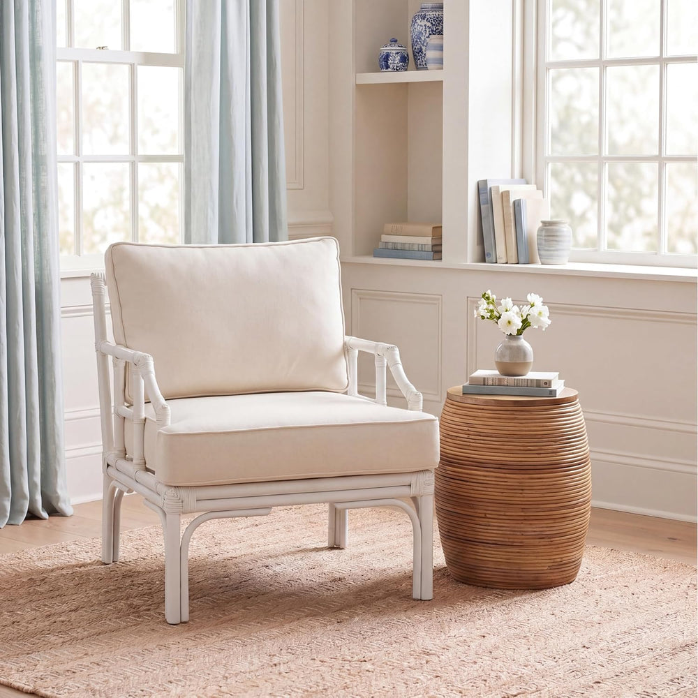 SAFAVIEH Kazumi Rattan Accent Chair, 31.5" White ACH6508A
