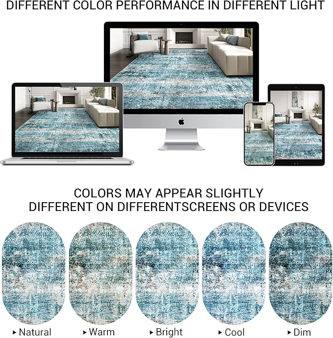 LEPEII 8x10 Area Rugs, Machine Washable Low Pile Rugs - Image 2