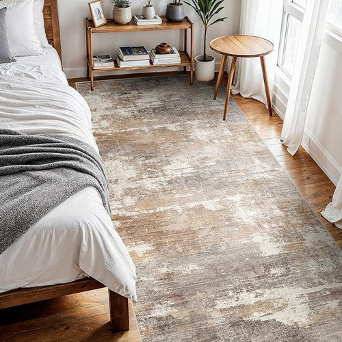 4x10 Washable Kitchen Runner Rug: Modern Abstract Wide Runners - Image 2