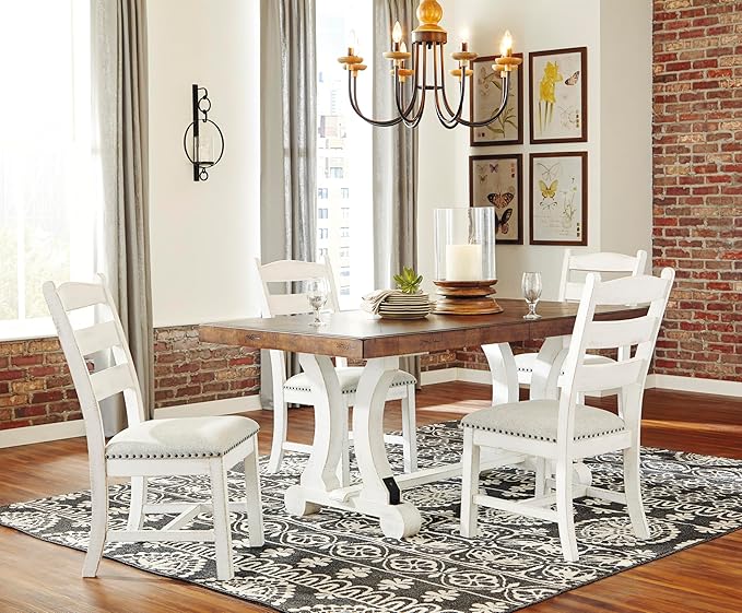 Signature Design by Ashley Valebeck Farmhouse Cushioned Dining Chair, 2 Count...