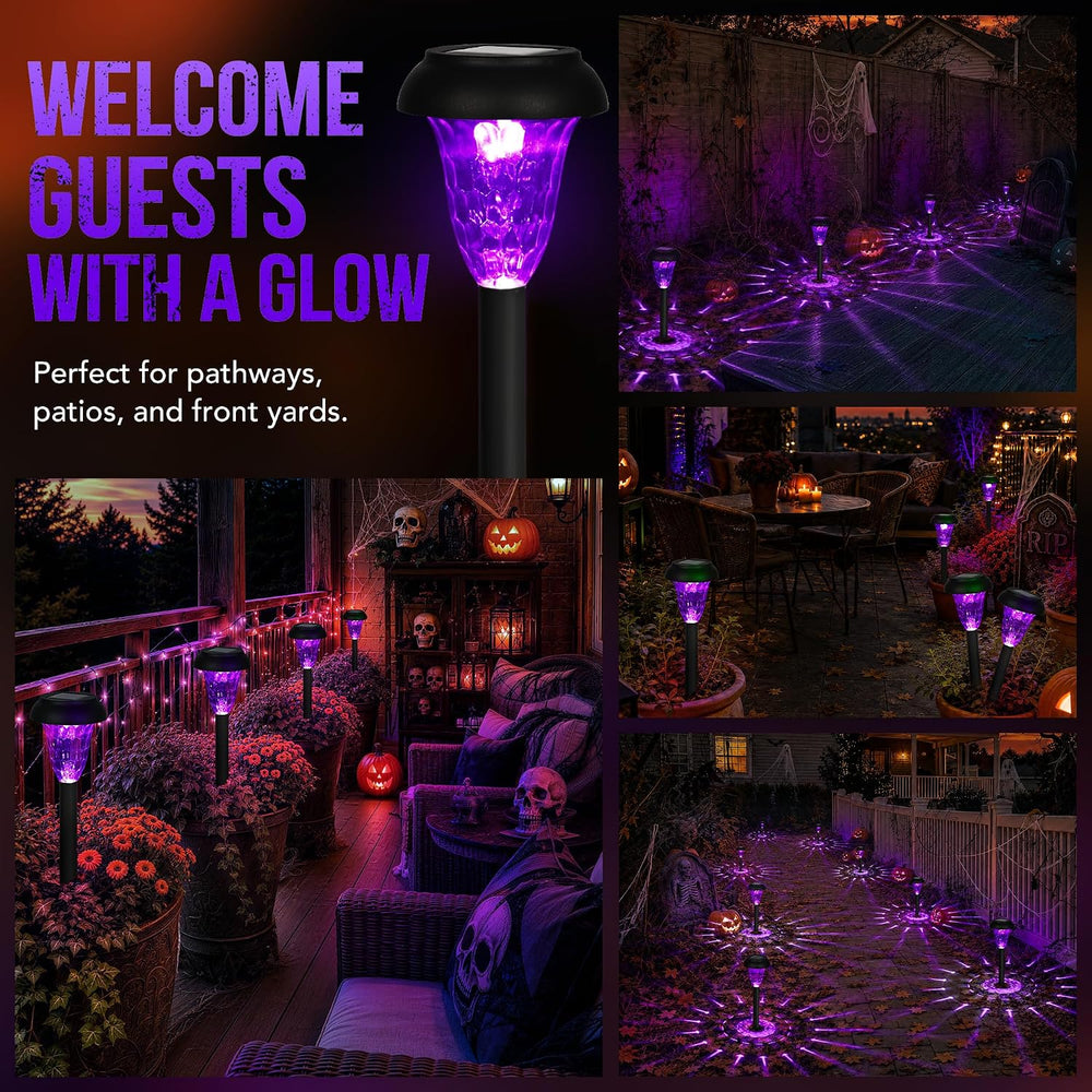 GIGALUMI Solar Halloween Lights Outdoor Waterproof Pathway Lights, 12 Pack