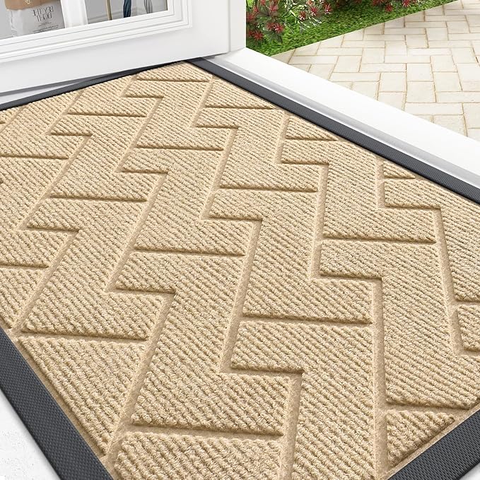 OLANLY Front Door Mat Indoor Outdoor Entrance, Waterproof All-Season, by OLANLY