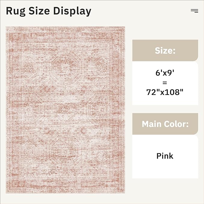 6x9 Area Rug for Living Room Washable Non-Slip Modern Rugs for Bedroom Dining - Image 4