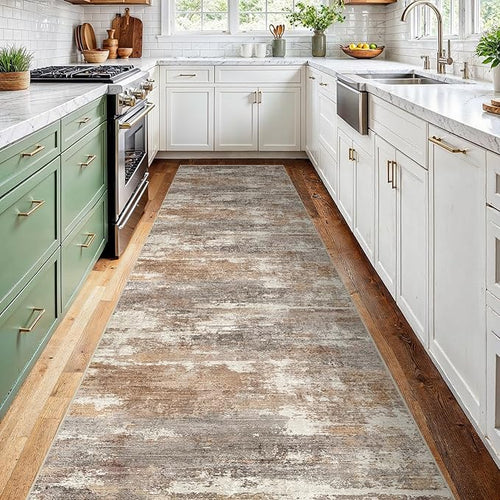 2'6''x12' Washable Kitchen Runner Rug: Modern Abstract Runners by Ksrau