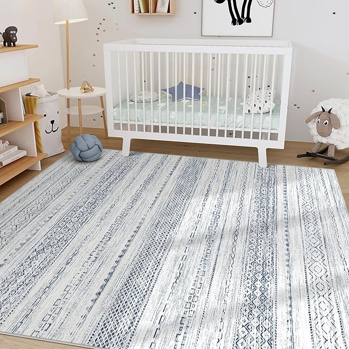 Nakagishi 5x7 Area Rugs Living Room: Washable Boho Large Neutral Soft Farmhouse - Image 3