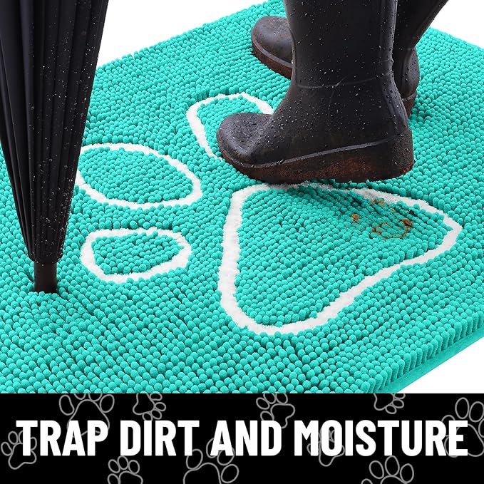 Smiry Dog Door Mat for Muddy Paws, Absorbent Dirt Trapper Non Slip Quick Dry - Image 2
