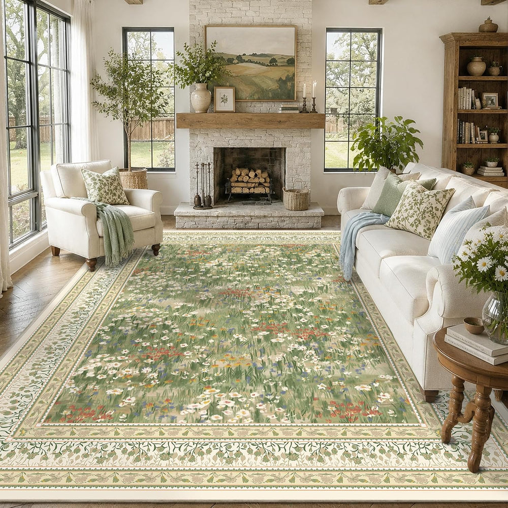 HelloTree 9x12 Floral Vintage Boho Area Rug for Large Living Room