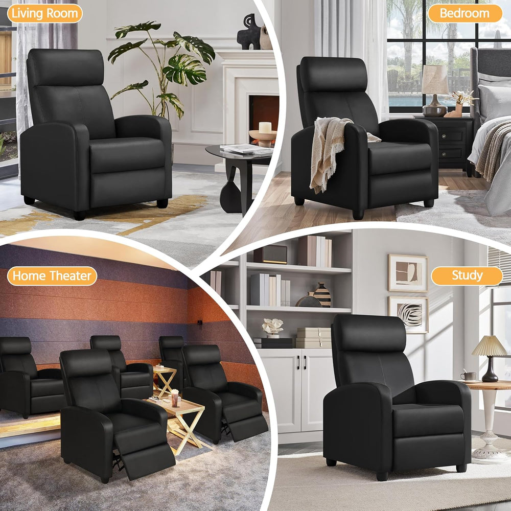 Yaheetech Recliner Chair PU Leather Recliner Sofa Home Theater Seating with L...
