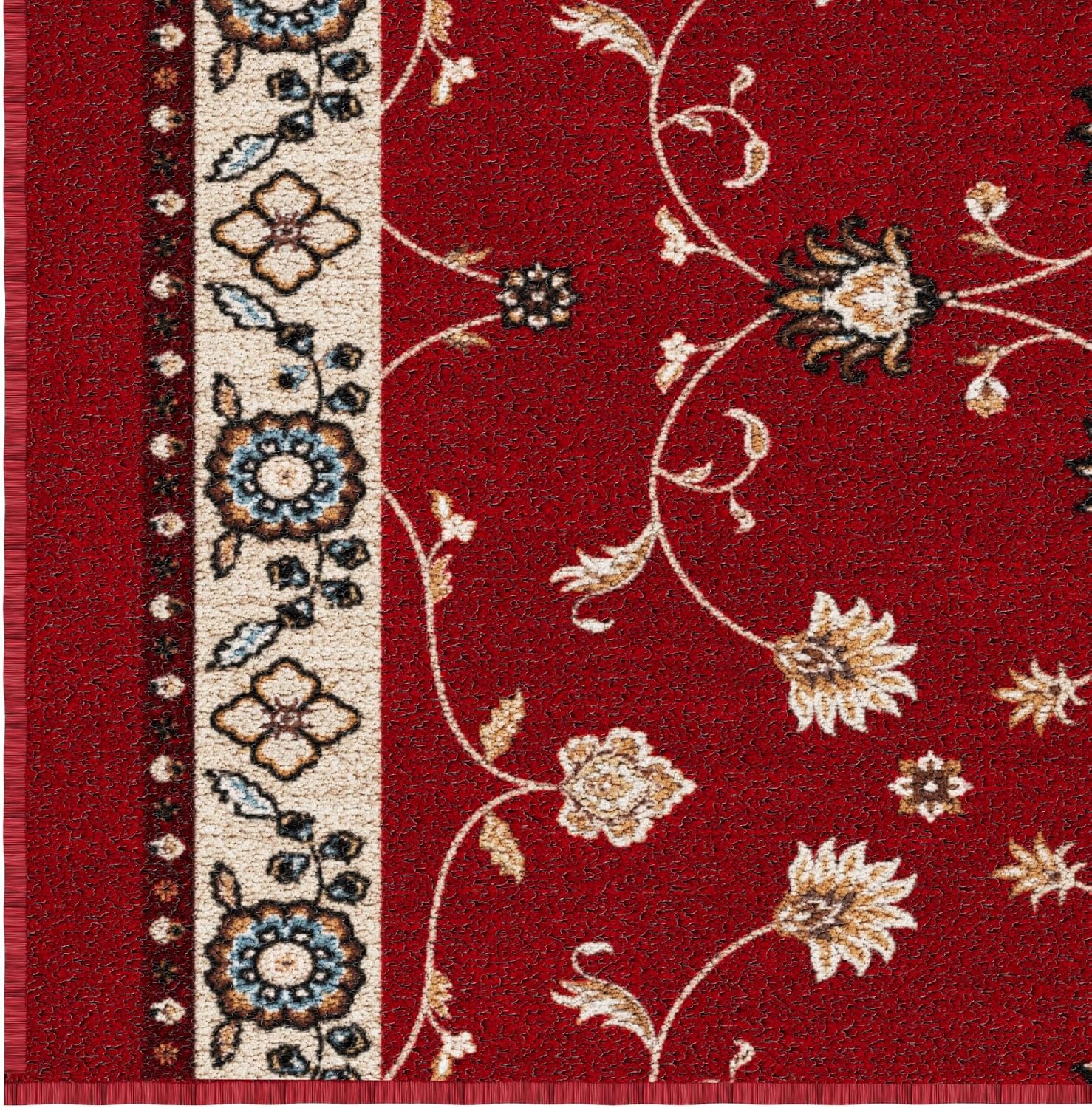 Ottomanson 3-Piece Machine Washable Indoor Doormat & Entryway Floor Mat Set, Non Slip Front Door Rugs, Low Profile, 31" x 24" + 31" x 48" + 31" x 60", Mahal Red