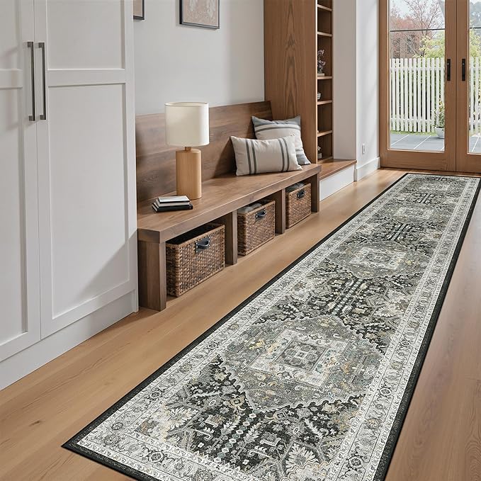 Madane Hallway Washable Runner Rug 2x10, Vintage Kitchen Rugs Soft Entryway Rug - Image 4