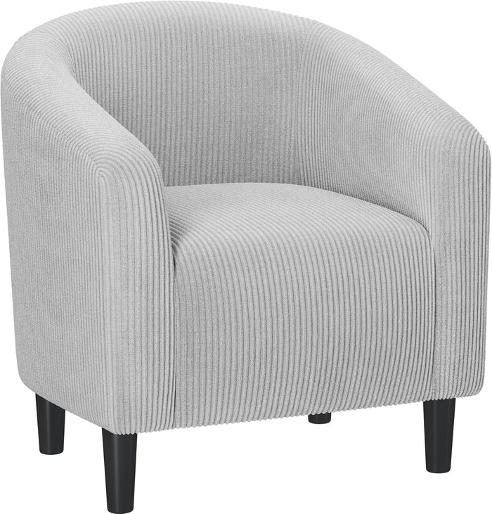 Yaheetech Small 25.5in Wide Corduroy Accent Chair for Bedroom, Light Gray