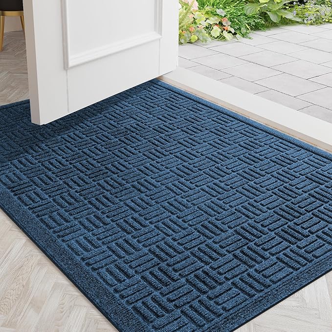 Mibao Front Door Mat Indoor Outdoor Entrance, Dirt Trapping Welcome Mats by Mibao
