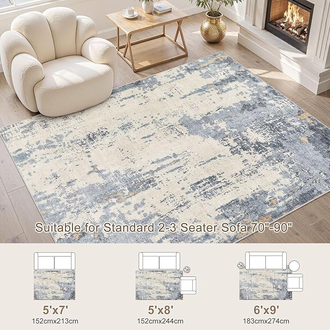 UERMEI 5x7 Area Rug Living Room Rugs - Image 2
