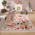 Rugcomf Living Room Rug 6x9 Rug Machine Washable Boho Area Rug Non Slip Floral by Rugcomf