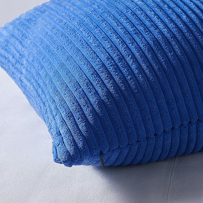 Topfinel Decorative Throw Pillow Covers Aque Teal Blue Series, Summer Corduroy - Image 2