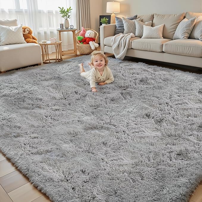 Rugs for Living Room 6x9, Alfombras para Salas Shag Large Plush Soft Area Rug by Junhejiamei