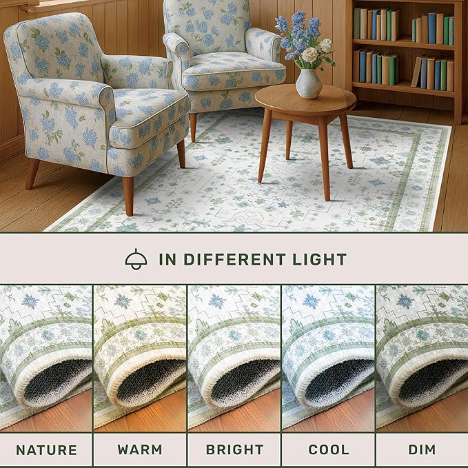 Hazo Haus Cream Oushak 6x9 Bedroom Rug - Image 9