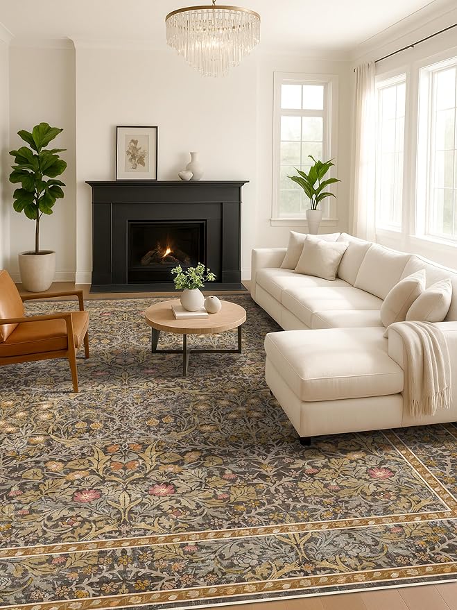 Vintage Floral Living Room Rug 8x10, Dining Room Under Kitchen Table, Oriental - Image 6