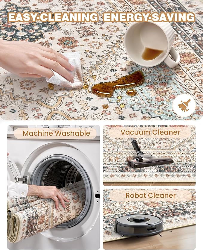 Kitchen Runner Rug Non Slip Washable 2.5x8, Soft Low Pile Entryway Rug Runners - Image 6
