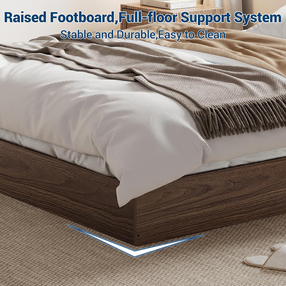 GarveeHome Wood Platform Bed Frame, Full Bed Frame Without Headboard