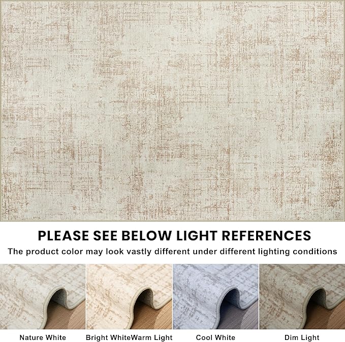5x7 Area Rugs for Living Room Washable Rug: Anti-Skid Abstract Modern Living - Image 9
