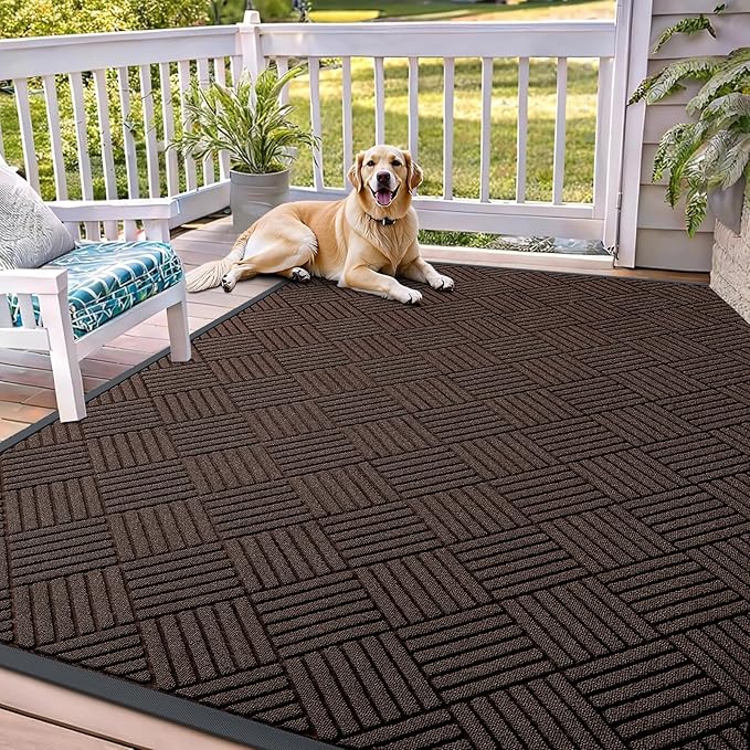 OLANLY Front Door Mat Outside Entrance 71x47, Heavy Duty Sturdy Natural Rubber by OLANLY