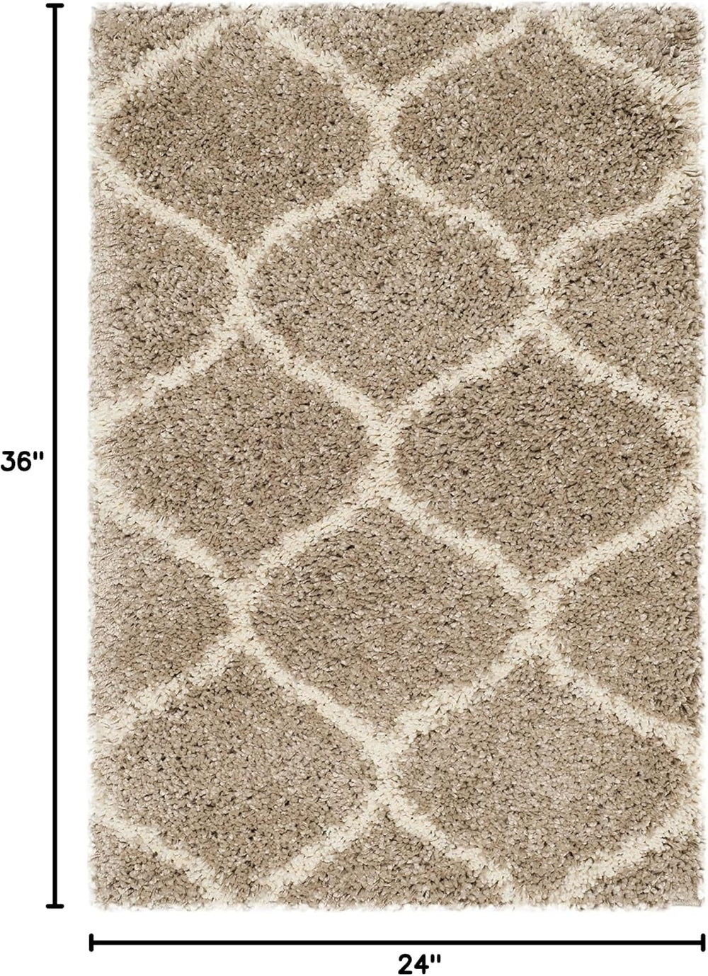 SAFAVIEH Hudson Shag Accent Rug 2x3, Plush Trellis Beige & Ivory SGH280S