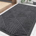 Smiry Front Door Mat Outside Entrance, Heavy Duty Sturdy Natural Rubber Doormat by Smiry
