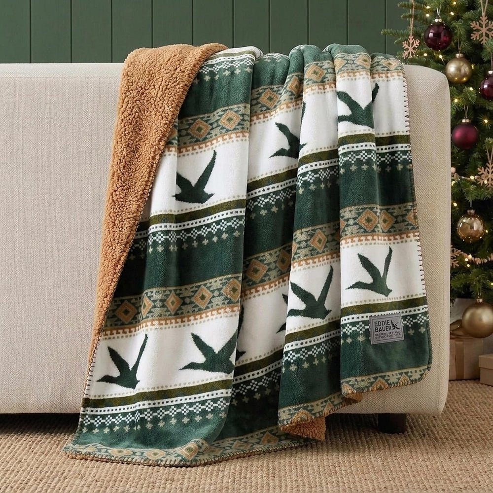 Eddie Bauer - Soft Reversible Throw Blanket for Bed & Couch, 50 x 70