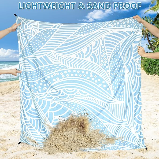 HIHOHO Beach Blanket Waterproof Sandproof Extra Large Beach Mat 79" X - Image 3