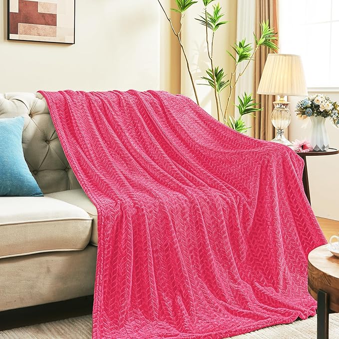 inhand Hot Pink Fleece Throw Blanket - Image 6