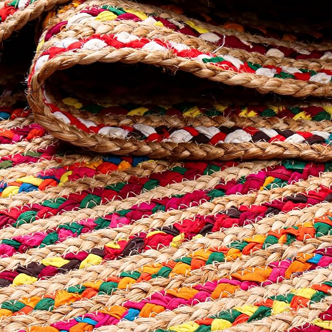 Hausattire Bohemian Braided Rug 5' Round - Image 9
