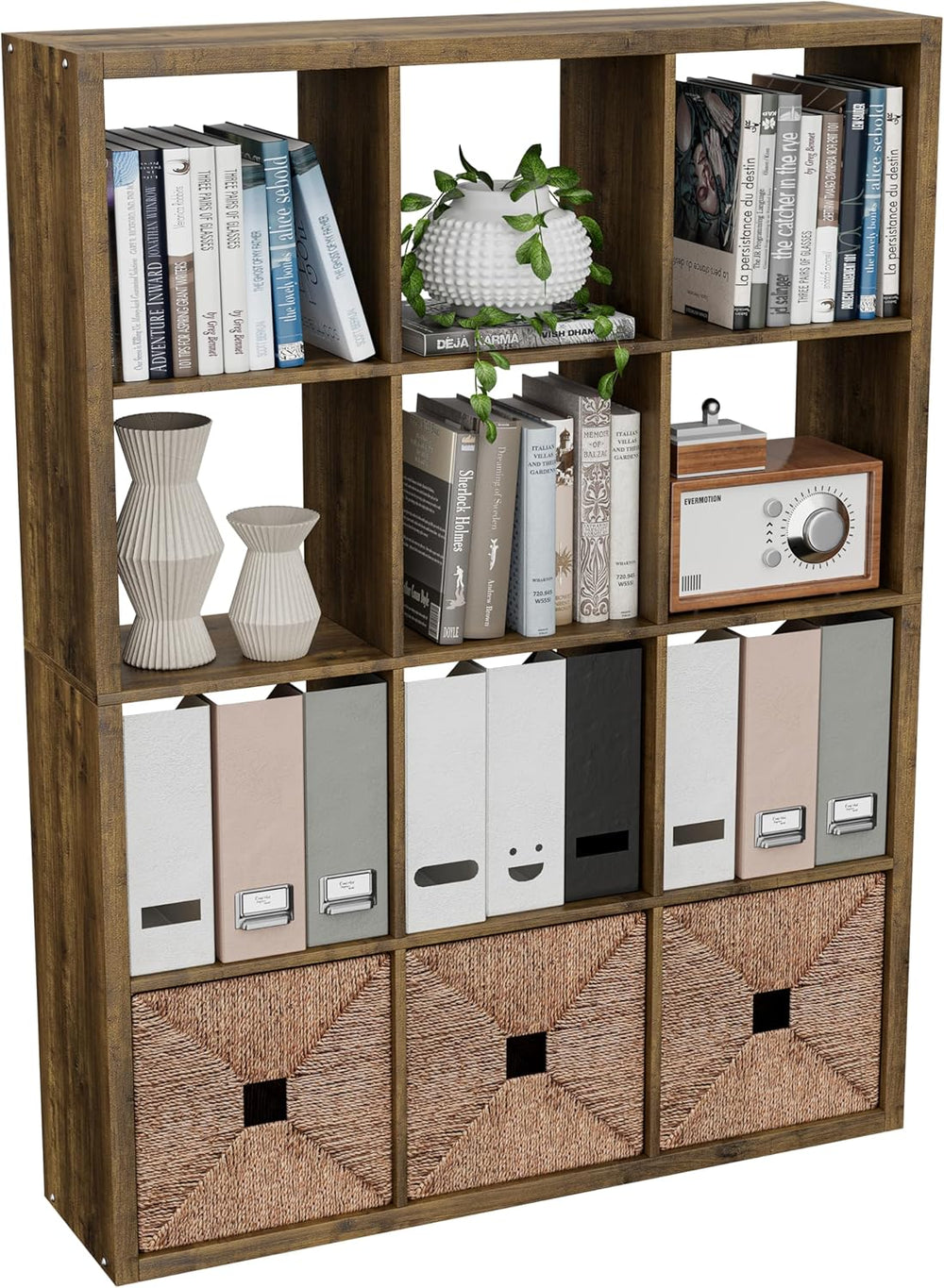 Cube Storage Organizer Bookcase, Decorative 11 inch Open Back Cubical Shelf w...