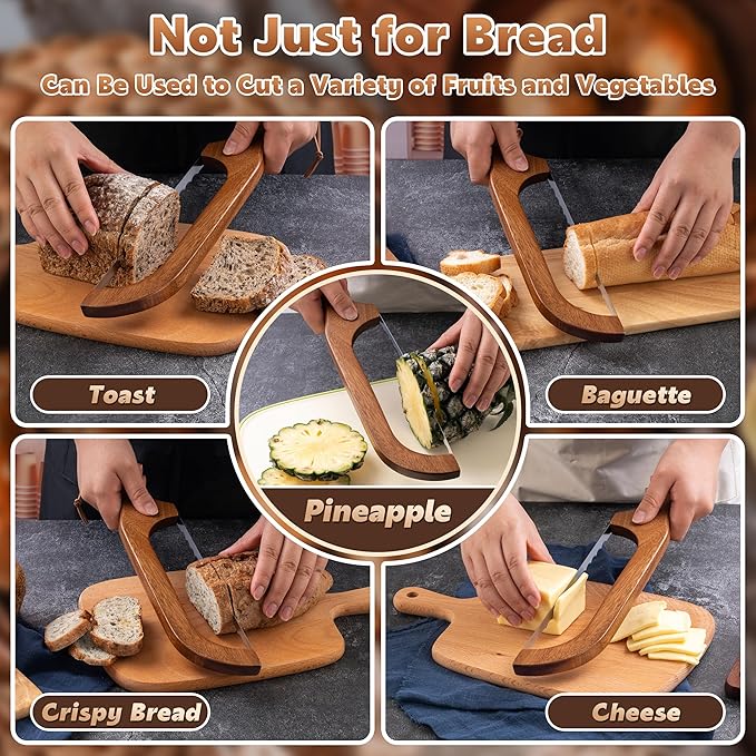 Bread Knife for Homemade Bread, 14.5" Wooden Sourdough Bread Knife, Sourdough - Image 7