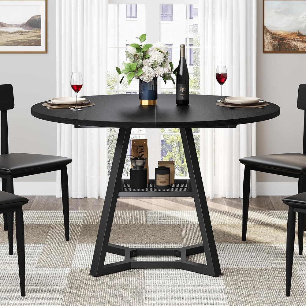 knoworld 47" Round Dining Table for 4, Kitchen Tables Dining Room Circle...