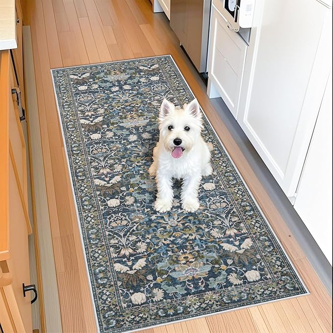 2x5 Decorative Vintage Hallway Runner: Washable Oriental Pet-Friendly Soft by HYHAOYUNLAI