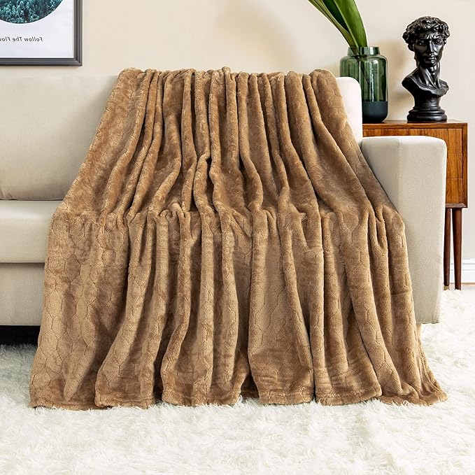 TOONOW Fleece Blanket Textured Fuzzy Plush Throw Blanket Twin Size 60" x 80" - Image 2