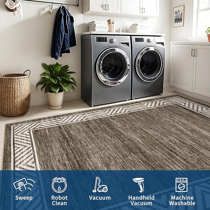 GarveeHome Bordered Bedroom Rugs 5x7 Ultra-Soft Indoor Carpet, Non-Slip Modern - Image 6