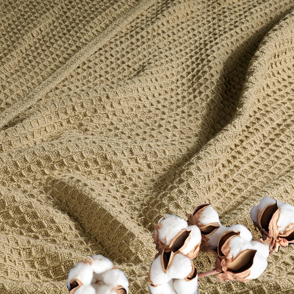 100% Cotton Blanket all Seasons Twin Size, Khakhi, 60x90 Inches