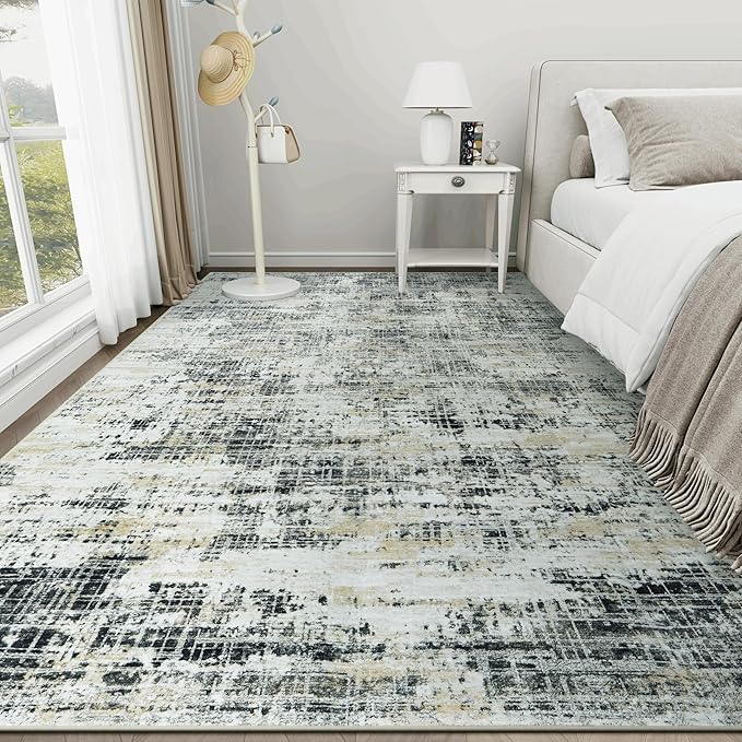 9x12 Area Rugs for Living Room Washable Rug: Anti-Skid Abstract Modern Living