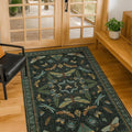 Green and Black Entryway Rug by HazoHaus