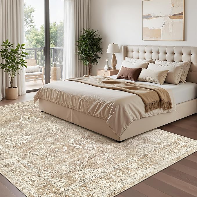 Madane Washable 6x9 Area Rugs for Living Room, Vintage Natural Rug - Image 5